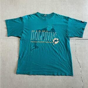 90s Vintage Miami Dolphins Starter Teal T Shirt Size XL